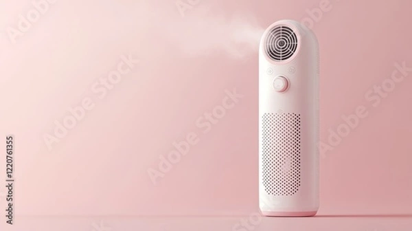 Obraz Compact handheld steam cleaner on a subtle pink backdrop