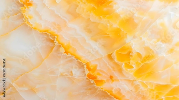 Obraz A close-up of orange and white onyx stone, showcasing its natural beauty and patterns.