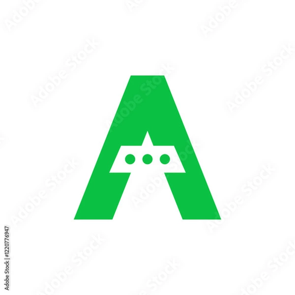 Fototapeta the logo is pictogram letter A and chat. Unique and elegant.