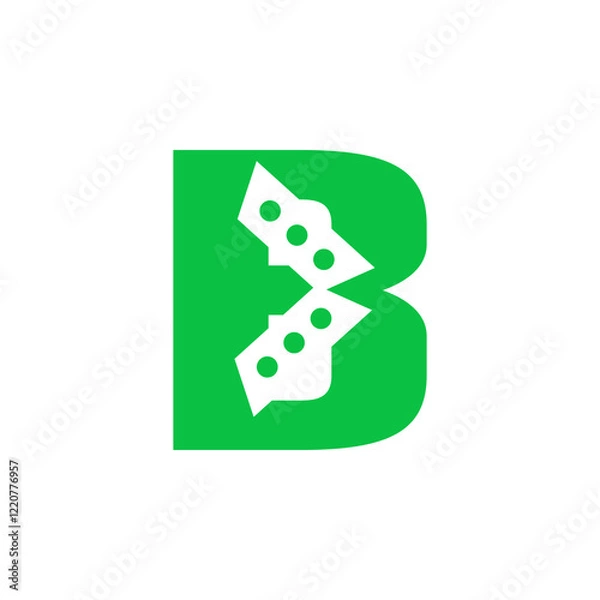 Fototapeta the logo is pictogram letter B and chat. Unique and elegant.