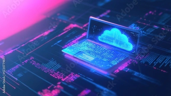 Obraz Cloud Computing on a Laptop