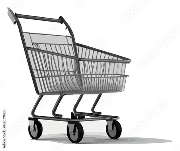 Fototapeta ショッピングカートのシンプルなイラスト
