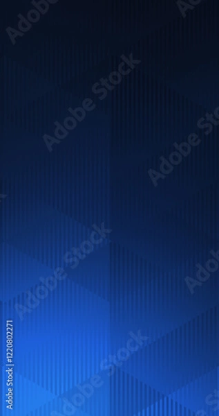 Obraz  4k black blue gradient background. Striped geometric halftone business cover. Male style. Dark navy blue design with cubes, geometric shapes. Modern trendy backdrop. Futuristic book creative 3d cover