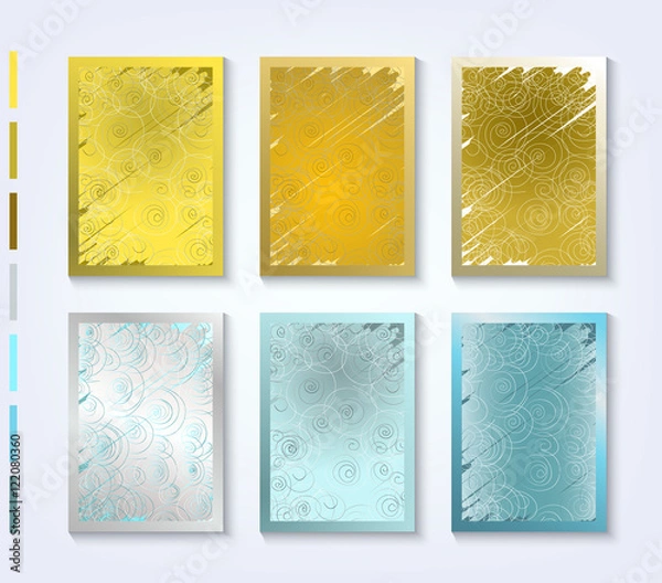 Fototapeta Set of bright winter holiday texture. Abstract backgrounds, stylized blizzard & frost. Beautiful backdrops for New Year's, winter birthdays, anniversaries, weddings and other events. Vector EPS 10