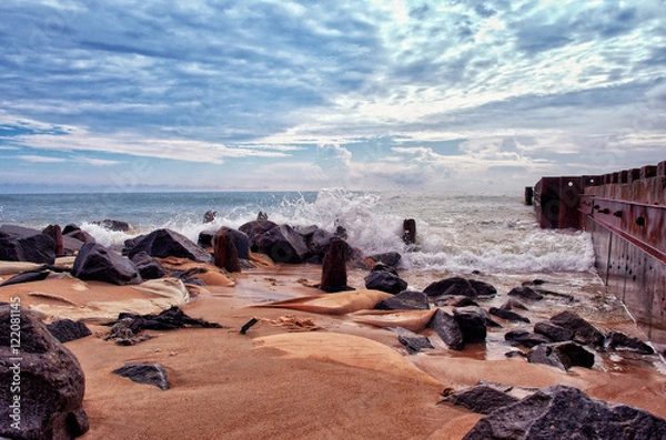 Obraz Ocean Waves and Jetty