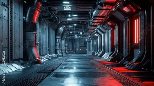 Obraz A High-Tech Futuristic Military Base. high-quality