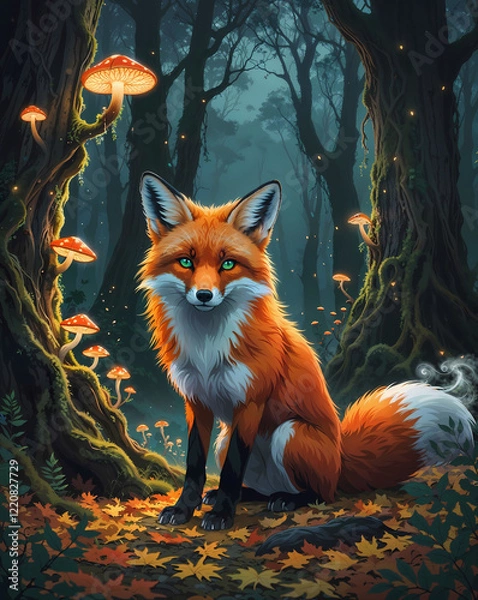 Fototapeta Red fox in the woods