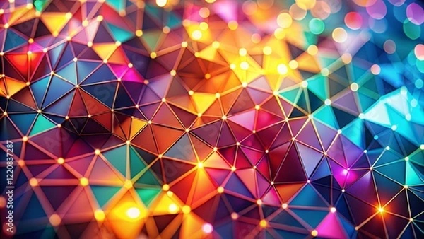 Fototapeta Abstract Geometric Bokeh Background for Social Media Ads - Modern Design