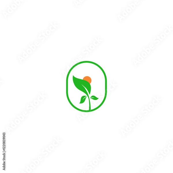 Obraz green leaf logo