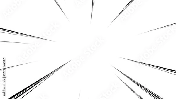 Obraz 黒色　細い放射線　衝撃　飛び出し