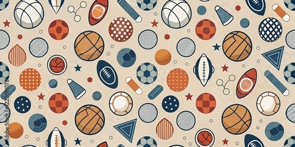 Fototapeta Minimalist Geometric Sports Pattern Design Template for Textile Fabric, Clothing & Apparel