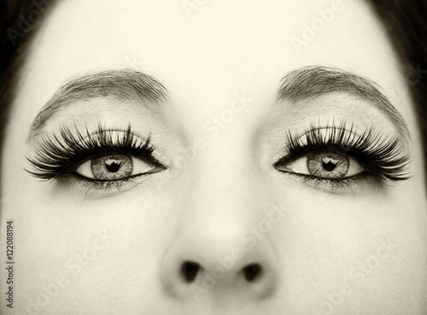 Fototapeta Beautiful insightful look vintage  woman's eyes