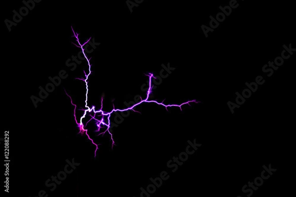 Obraz Blitz mit einer Teslaspule in dunklen Raum