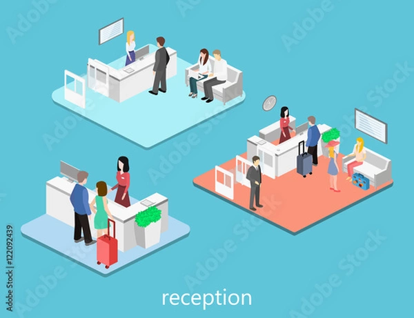 Obraz Isometric interior of reception.