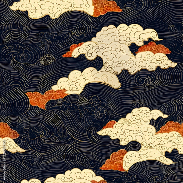 Fototapeta A tsuchi (earth texture) pattern seamless tilebale 