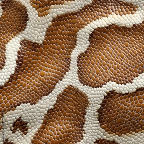 Fototapeta Ball python snakeskin animal pattern, seamless, tileable.
