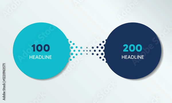 Obraz 2 elements scheme, diagram. Two connected circles. Infographic template.