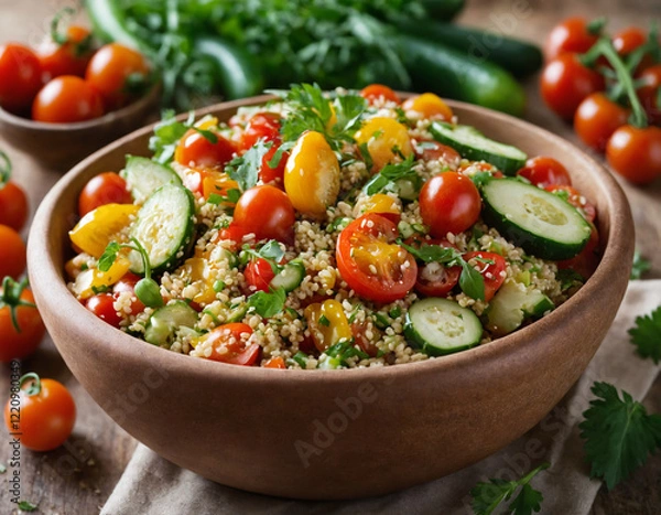 Fototapeta quinoa salad in the bowl