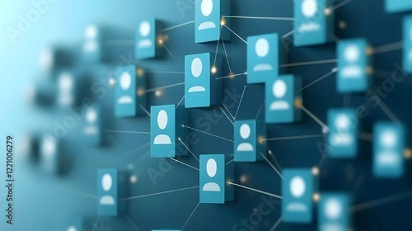 Fototapeta AI Powered Digital Recruitment Network Showcasing Innovative Hiring Solutions for Streamlined Human Resource Management and Effective Talent Acquisition