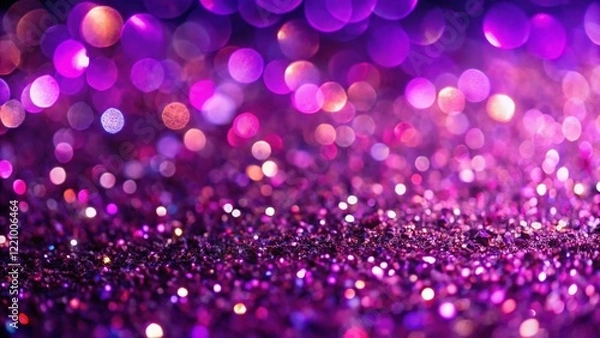 Fototapeta Sparkling Purple Glitter Texture Background: Shimmering Festive Design