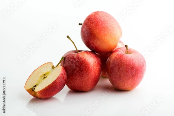 Obraz Red apple on white background, clipping path