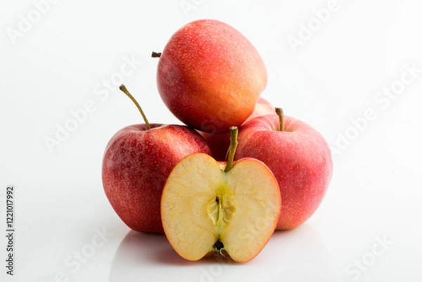 Fototapeta Red apple on white background, clipping path