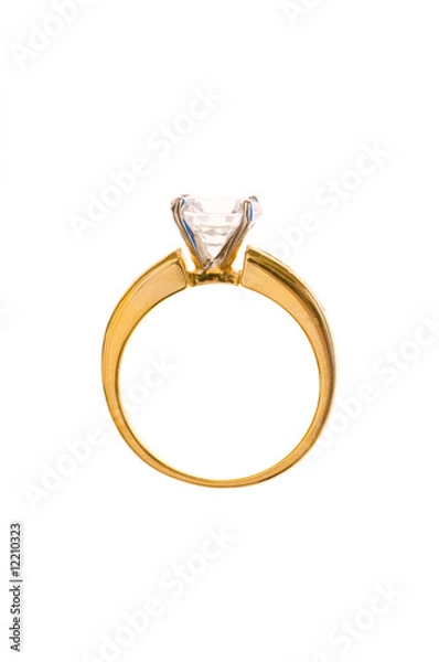 Fototapeta Golden ring isolated on the white background