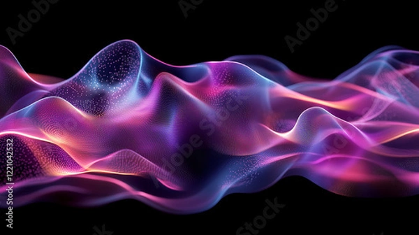 Fototapeta Abstract purple and pink light trails on dark background to evoke creativity