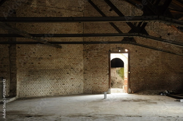 Fototapeta Attic empty room with door.