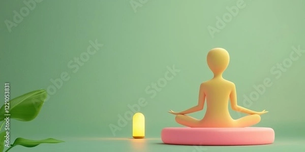 Fototapeta Serene Meditation Scene with Soft Colors and Light