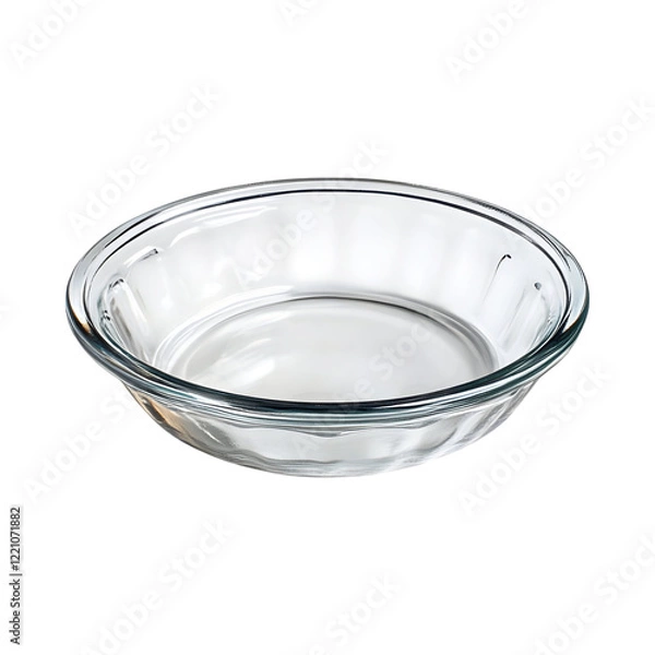 Fototapeta Premium Glass Pie Dish with Durable Polished Rim Isolated on Transparent Background