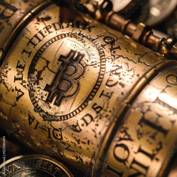 Obraz abstraction many Bitcoin token chart formulas