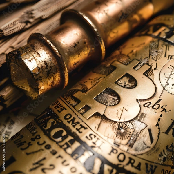 Obraz abstraction many Bitcoin token chart formulas