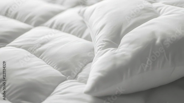 Obraz Soft White Bedding with Cozy Pillows for Comfort