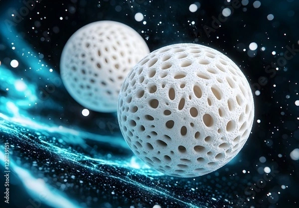 Obraz Abstract Representation of Microbial Life in Cosmic Environment