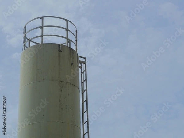 Obraz Water tank cement with white sky