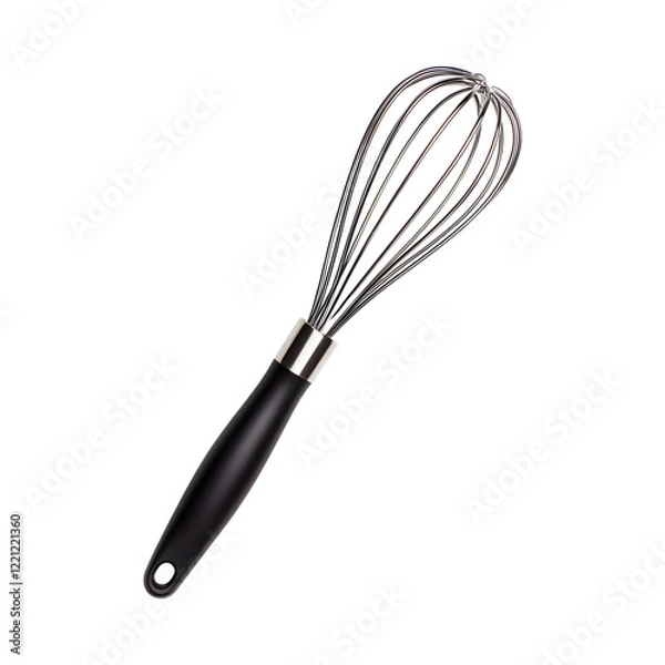 Fototapeta Modern Dough Whisk with Polished Loops Isolated on Transparent Background