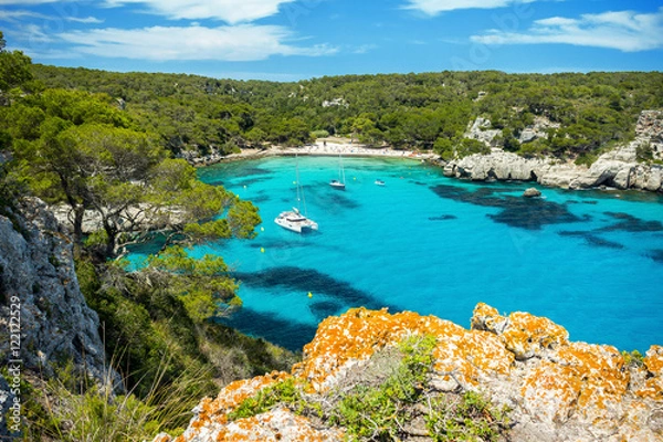 Obraz Krajobraz plaży Cala Macarella, Menorca, Hiszpania