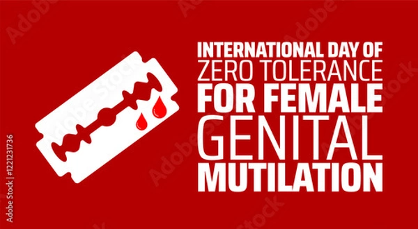 Fototapeta International Day of Zero Tolerance for Female Genital Mutilation background banner or poster design template. observed every year in February. Holiday concept. Use to any Template, card, poster.
