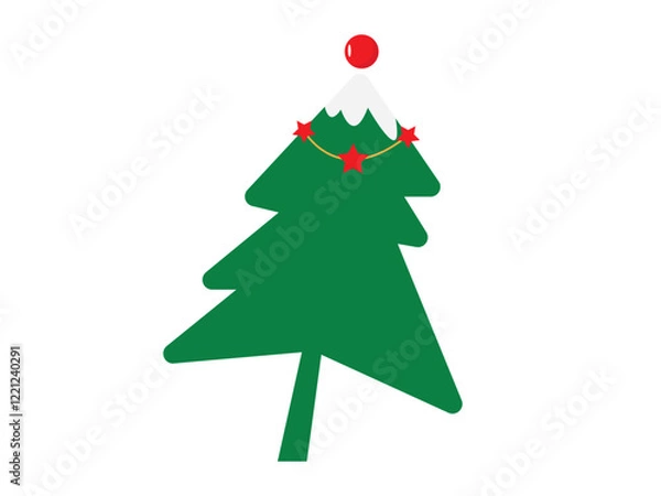 Obraz christmas tree isolated on white