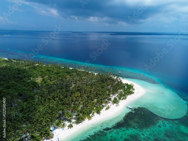 Fototapeta Aerial view of Canimeran island in Philippines. High quality photo