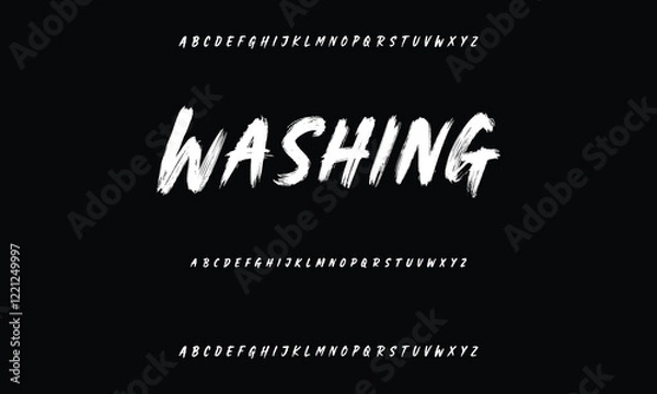 Fototapeta Set of Numbers 1, 2, 3, 4, 5, 6, 7, 8, 9, 0. Brush stroke, marker textured numbers. Stylish hand draw brush painted numbers set. Bold brush drawn grunge. Dirty texture vector. Rough brush strokes.