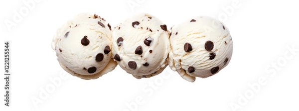 Fototapeta Ice cream scoops with chocolate chips