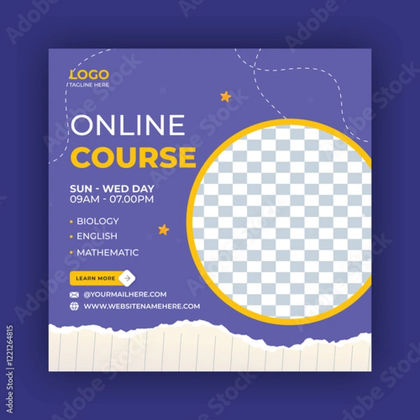 Fototapeta education instgram post design, education poster design, online course socila media post