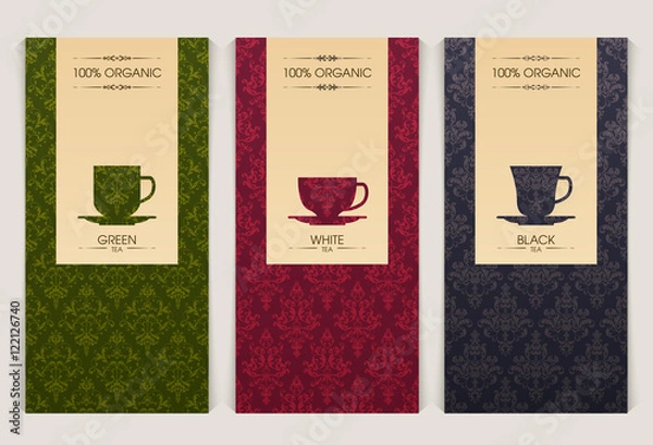 Fototapeta Vector set of templates packaging tea