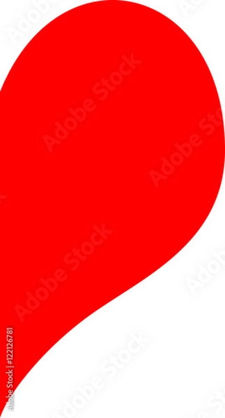 Fototapeta Right half of red heart illustration