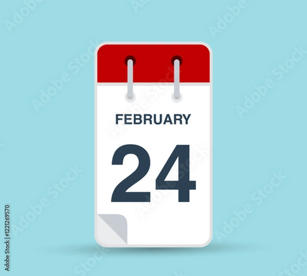 Obraz February 24 calendar icon