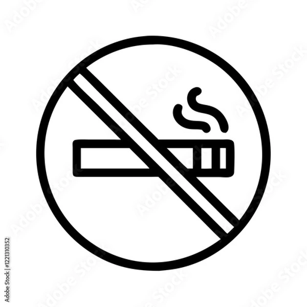 Obraz no smoking sign on white