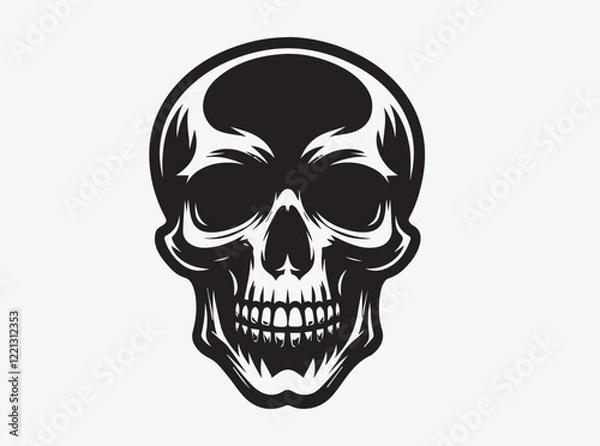 Fototapeta "Stylized Skull Vector Design for Bold Graphic Art Unique Skull Illustration for Tattoo, Apparel, and Creative Digital Projects"