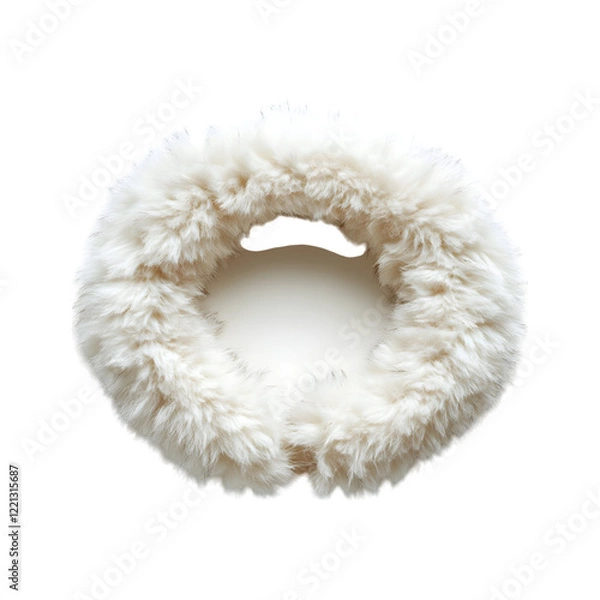 Fototapeta Faux Fur-Lined Headband in Ivory Isolated on Transparent Background